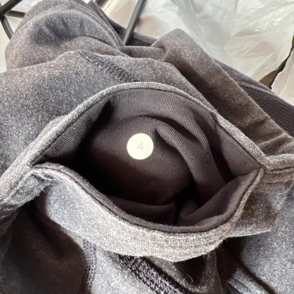 Lululemon Womens 4 Activewear Leggings Gray Black Athletic Pants - Picture 3 of 10